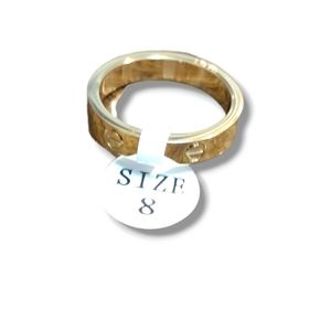 Love Rings with Screw Design for Women Band Ring Titanium Steel Size 8